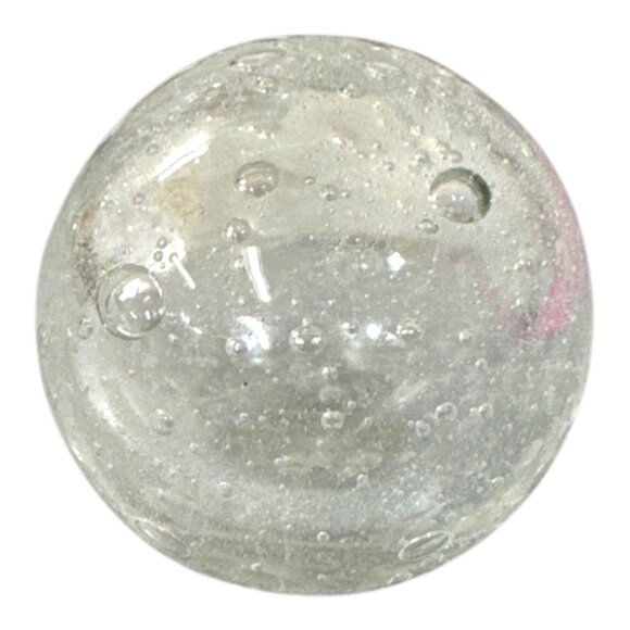 Handmade Clear Glass Moon Bubble Sphere Paperweight Trapped Air Bubbles 3" Orb - Picture 1 of 8